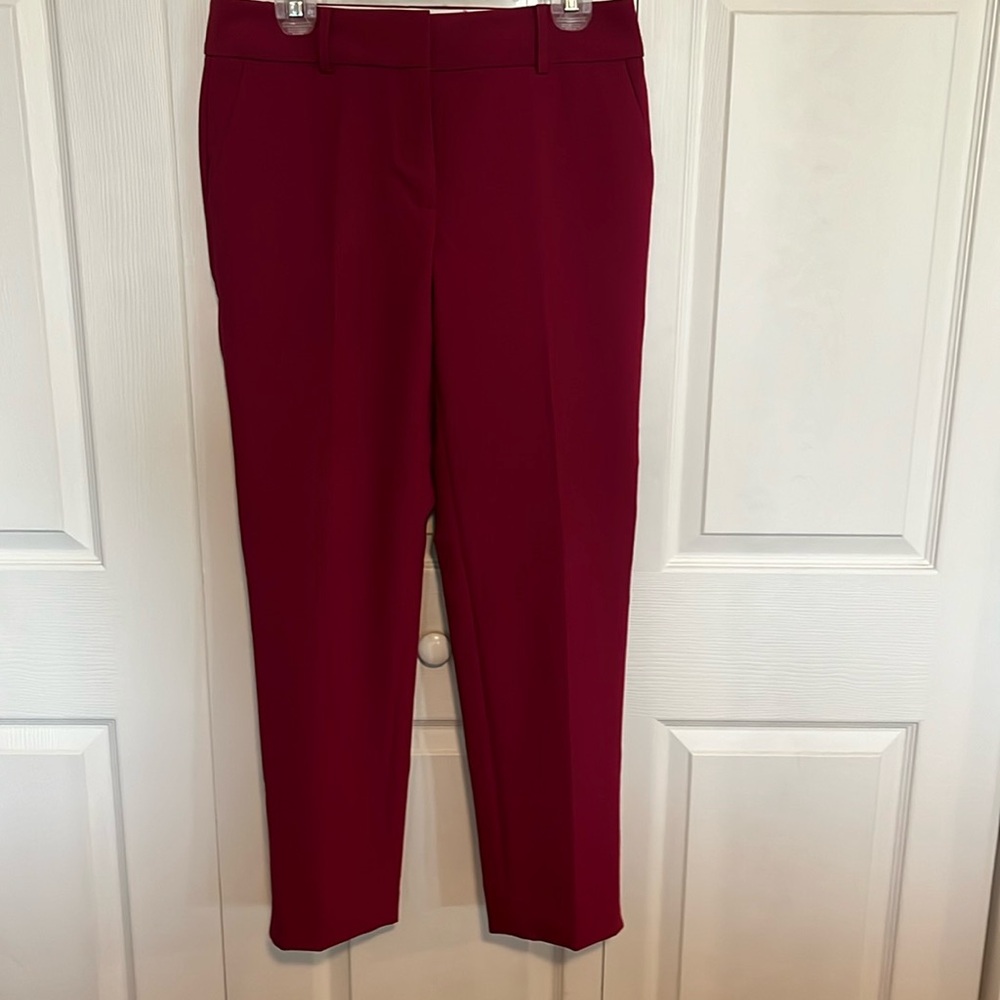 Talbots cropped dress pants, size 6, wine colored